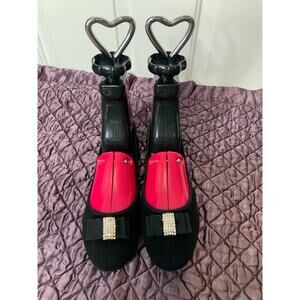 Contesa Black Suede Ballet Flats Accent Size 7